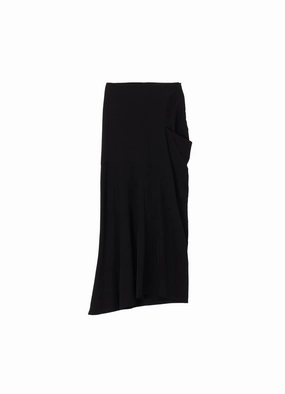 WOOL GABARDINE LEFT CLOTH SKIRT Versatile Style FlexibleClosure