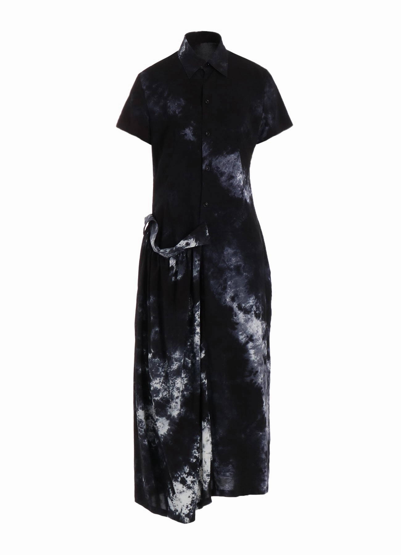 RAYON LAWN THRENE DYE RIGHT SIDE GATHERED DRESS High low hem