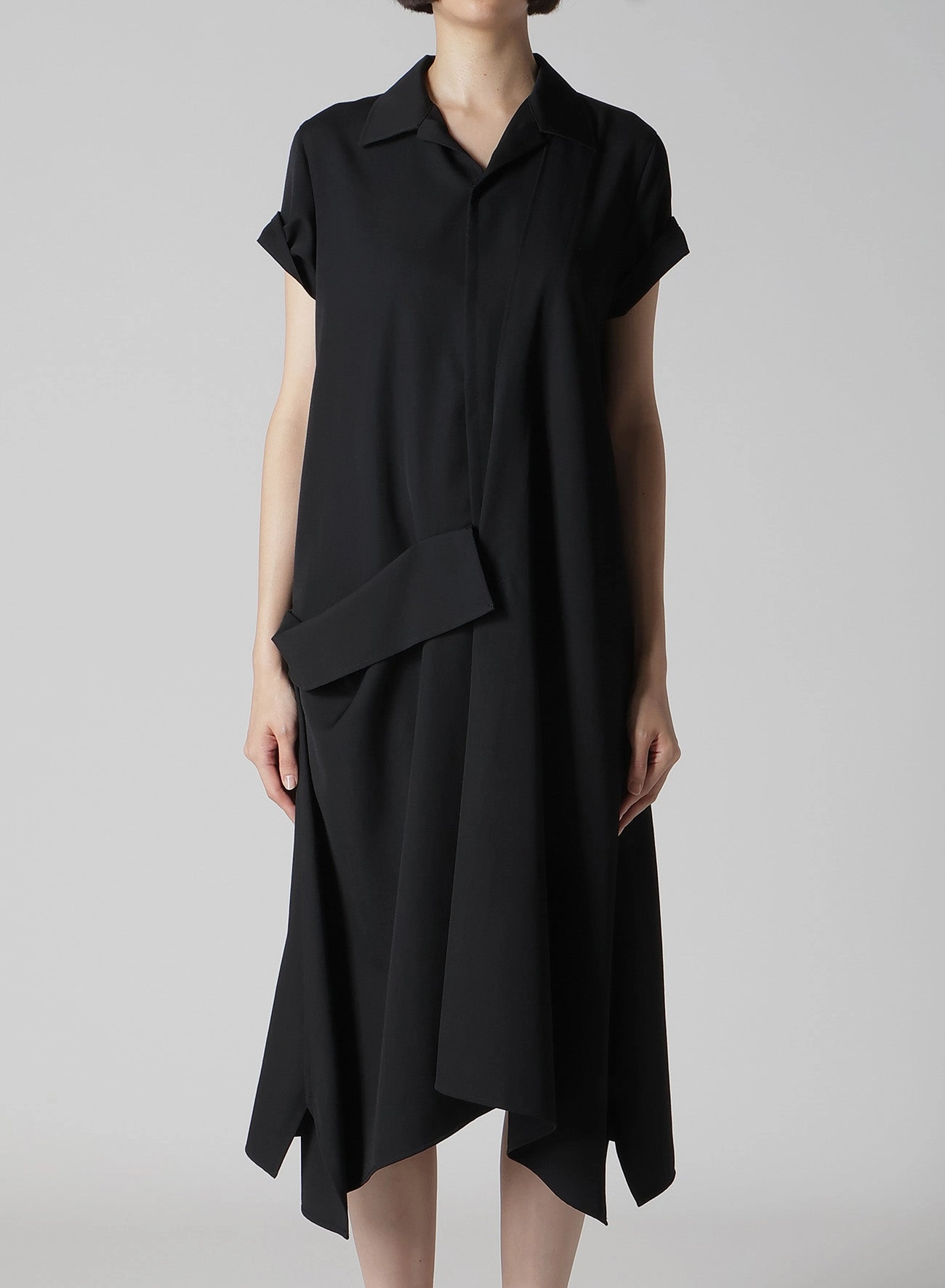 GABARDINE R DRAPED SHIRT DRESS Weekend Fresh Morning Glow
