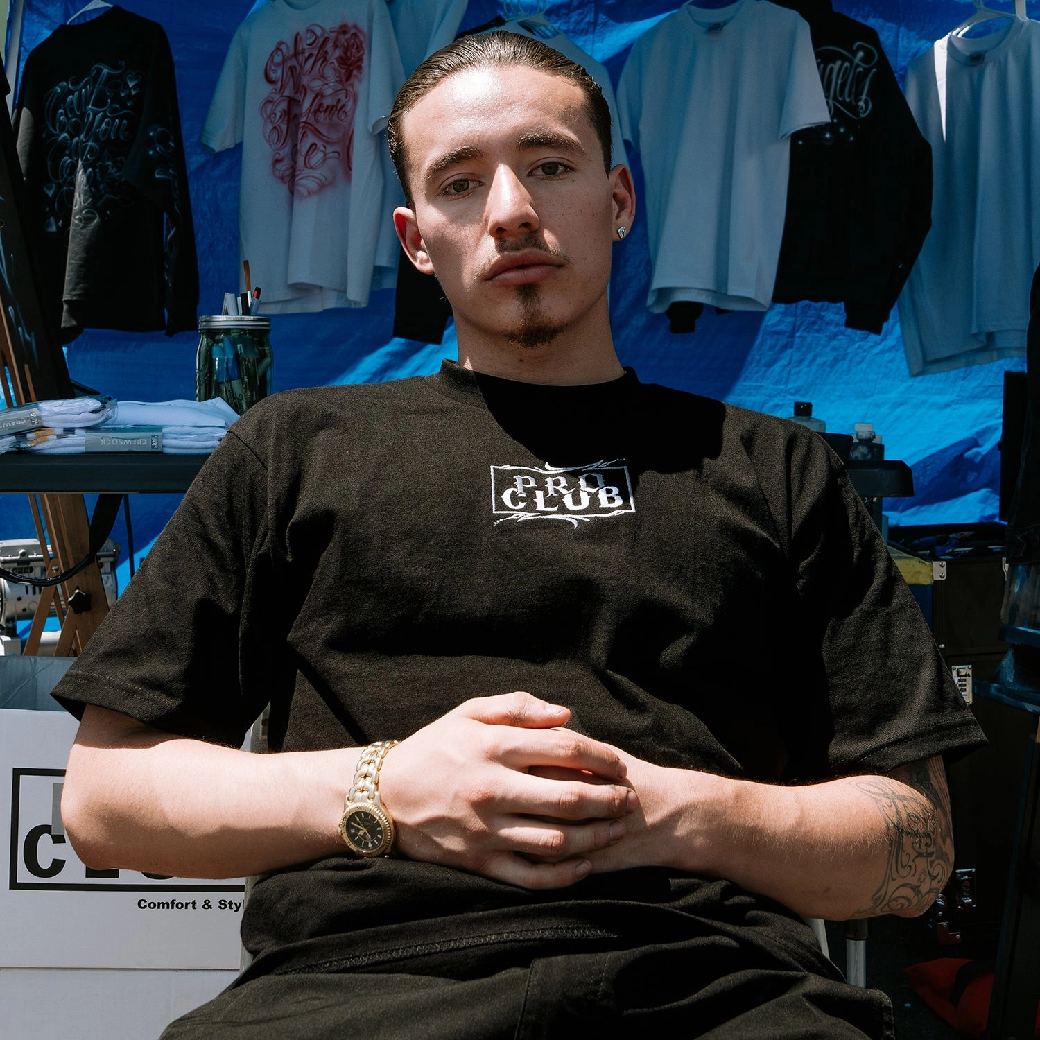 Mister Cartoon Boxed Tee -Mens Distressed Hem Finish Abrasion resistant