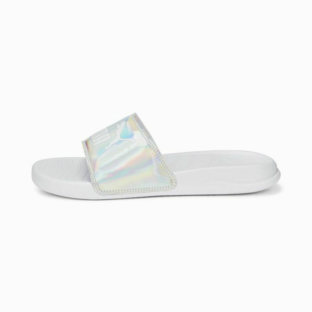 Women's Flip Flops Puma Popcat 20 Iridescent White Quick Slide Holiday Shoes