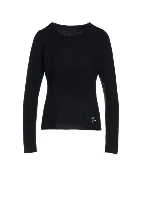 12G EMBROIDERY PLAIN WEAVE EMBROIDERY ROUND NECK PO Brushed Inner Lining