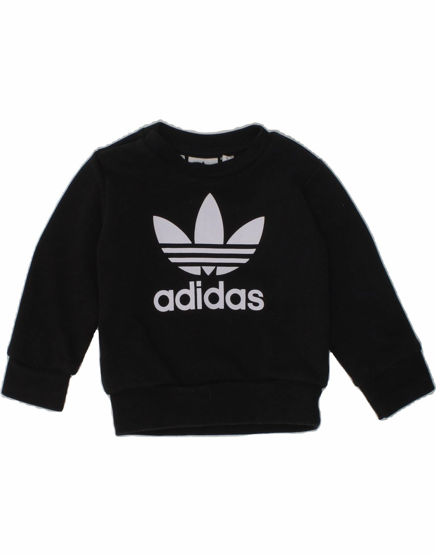 ADIDAS Baby Boys Graphic Sweatshirt Jumper 3-6 Months Black Cotton Daily Comforted