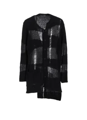 ShapeRetention Fabric 5G RANDOME DAMAGE PROCESSED CARDIGAN