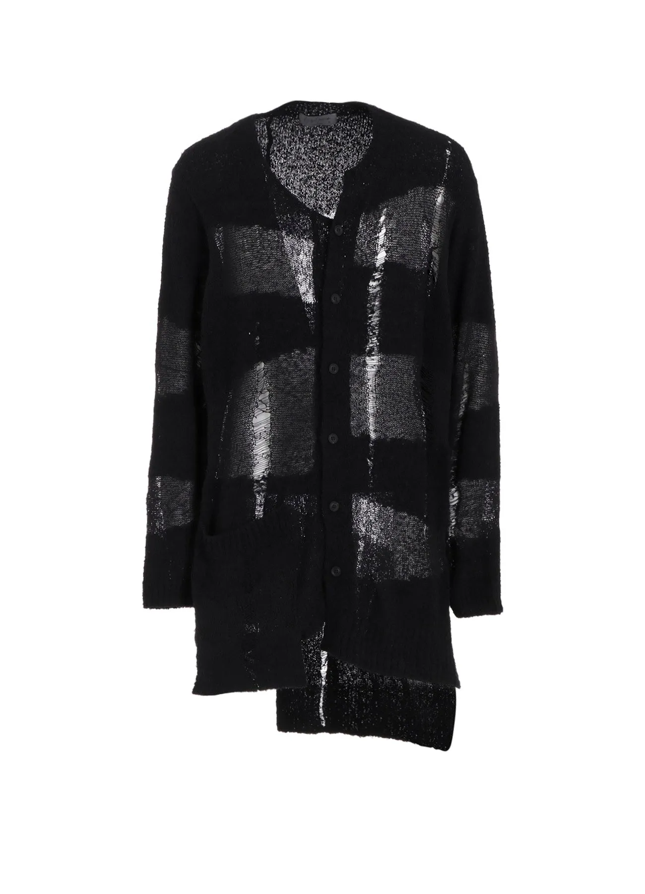 ShapeRetention Fabric 5G RANDOME DAMAGE PROCESSED CARDIGAN