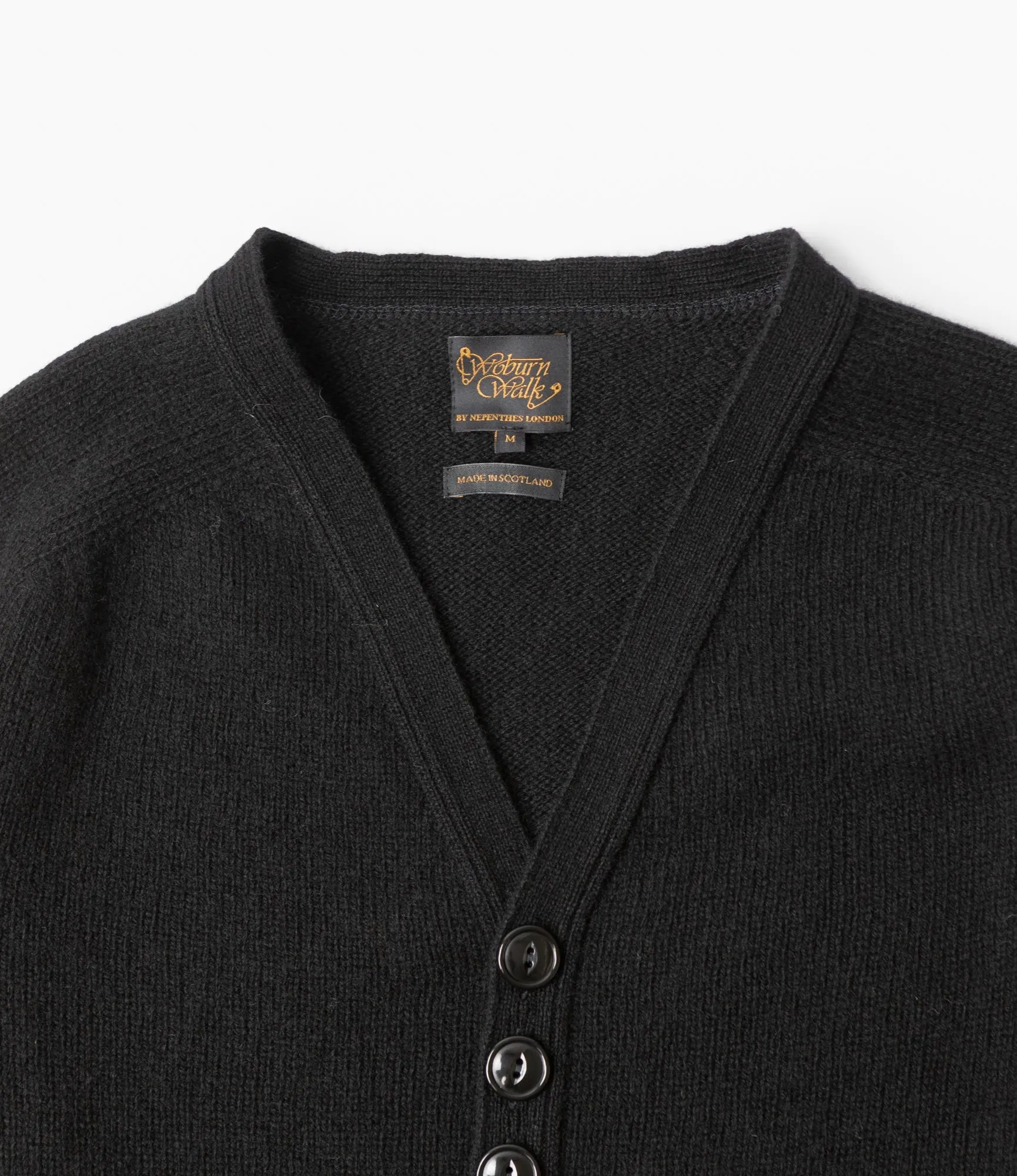 Fisherman Cardigan ?C?Black Shetland Wool Spandex Integration Compression Knit Support