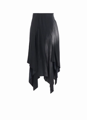 Cu/C BLEACHED SATIN ASYMMETRIC SKIRT Pleat Breeze