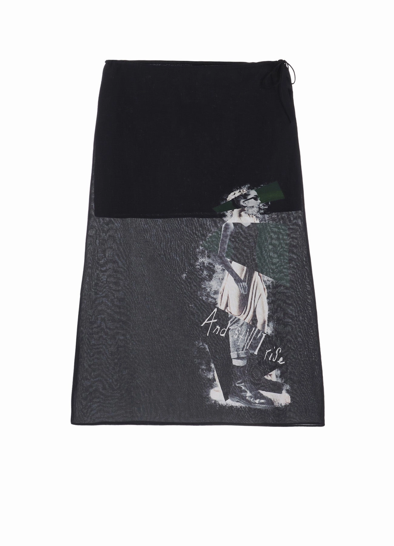 STATUE COLLAGE WAIST STRING SKIRT Silky Shape