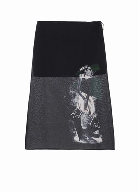 STATUE COLLAGE WAIST STRING SKIRT Silky Shape