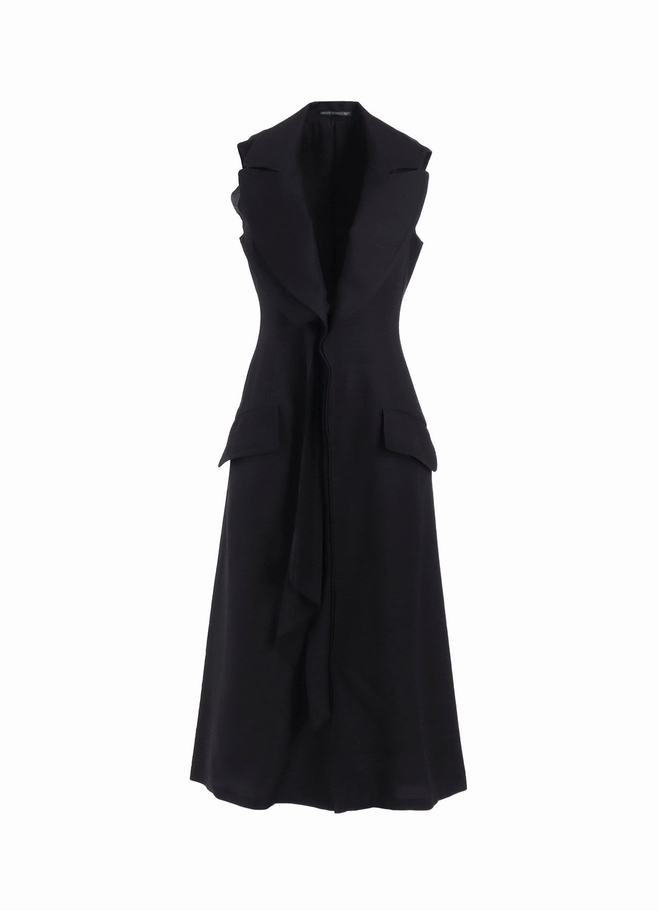 S/W TWILL FRONT DRAPED SLEEVELESS DRESS Baby-Shower Polished Edge