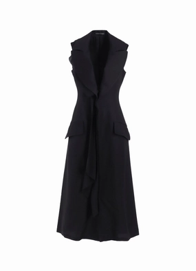 S/W TWILL FRONT DRAPED SLEEVELESS DRESS Baby-Shower Polished Edge