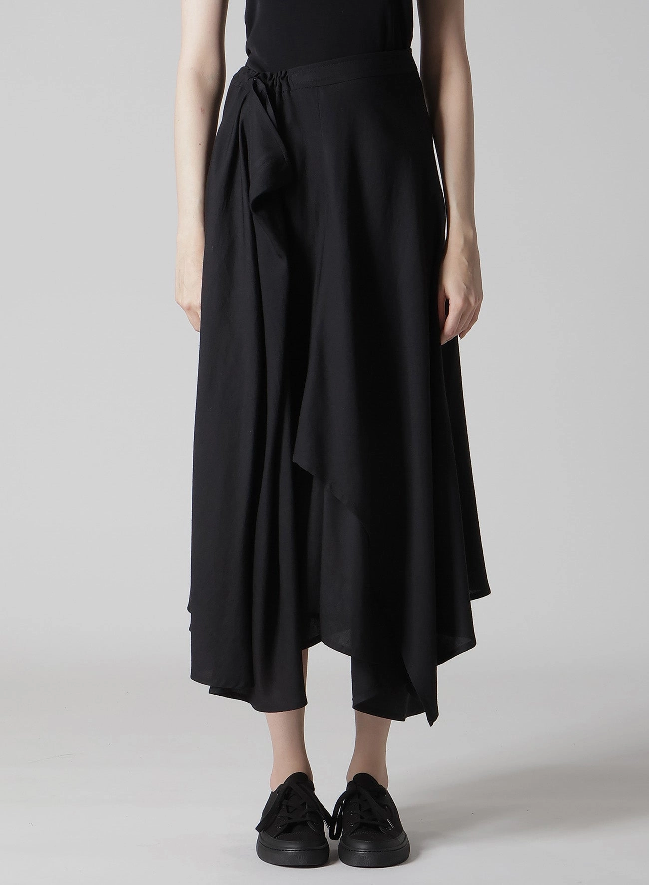 S/W TWILL R GATHERED SKIRT Sculpted Form Reversible-Style