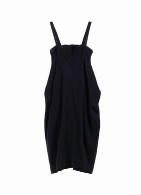 [Y's BORN PRODUCT] THIN COTTON TWILL ASYMMETERIC SHOULDER STRAP DRESS Smart Layer Wear Soft Appeal