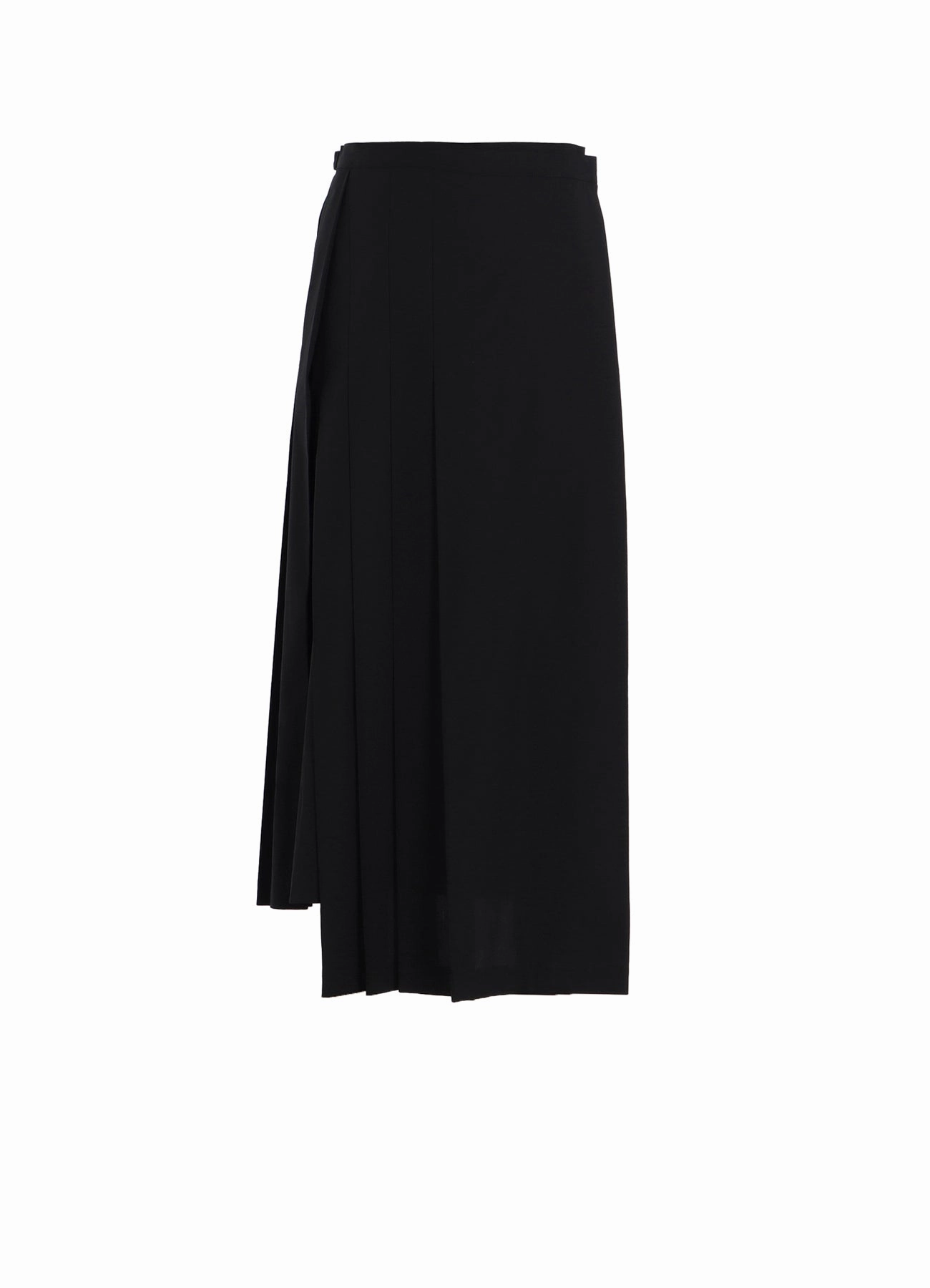 Side-Pocket COTTON TWILL R PLEATED WRAP SKIRT