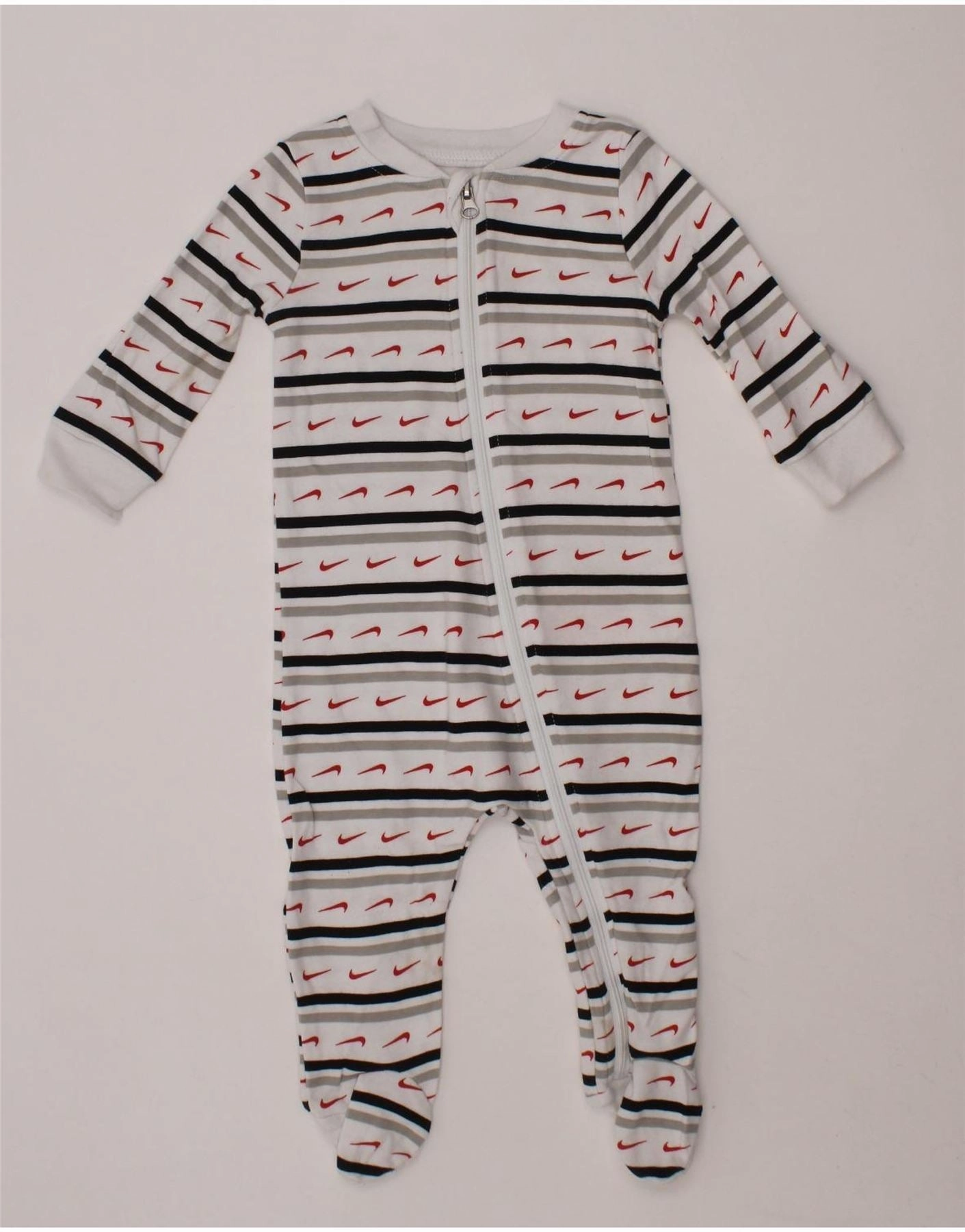 NIKE Baby Boys Graphic Long Sleeve Jumpsuit 3-6 Months  White Striped Retro Charming Office Street