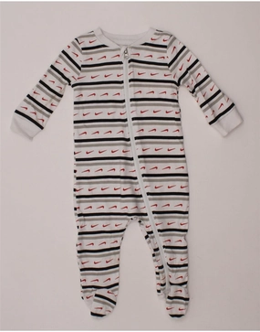 NIKE Baby Boys Graphic Long Sleeve Jumpsuit 3-6 Months  White Striped Retro Charming Office Street