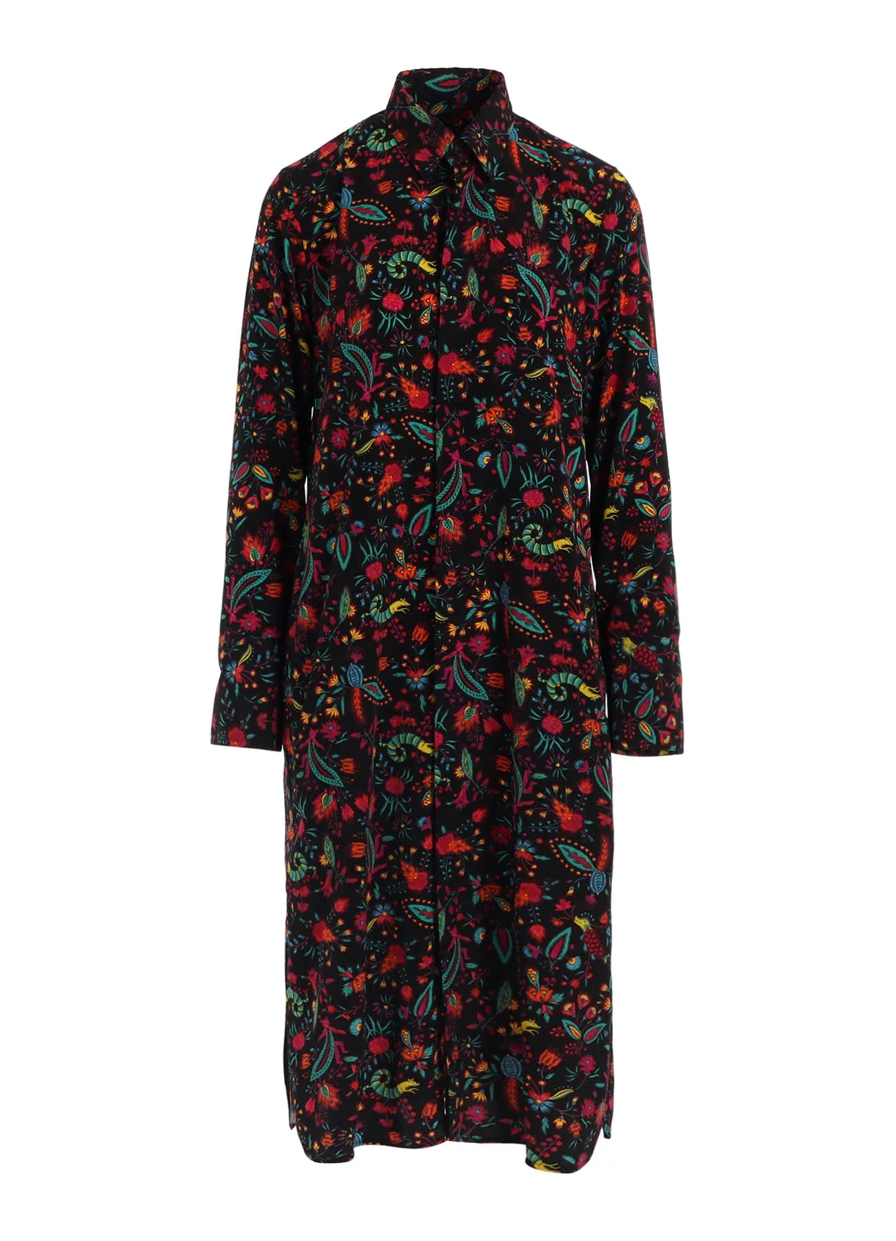 FLOWER PRINT LONG SHIRT Casual Elegance