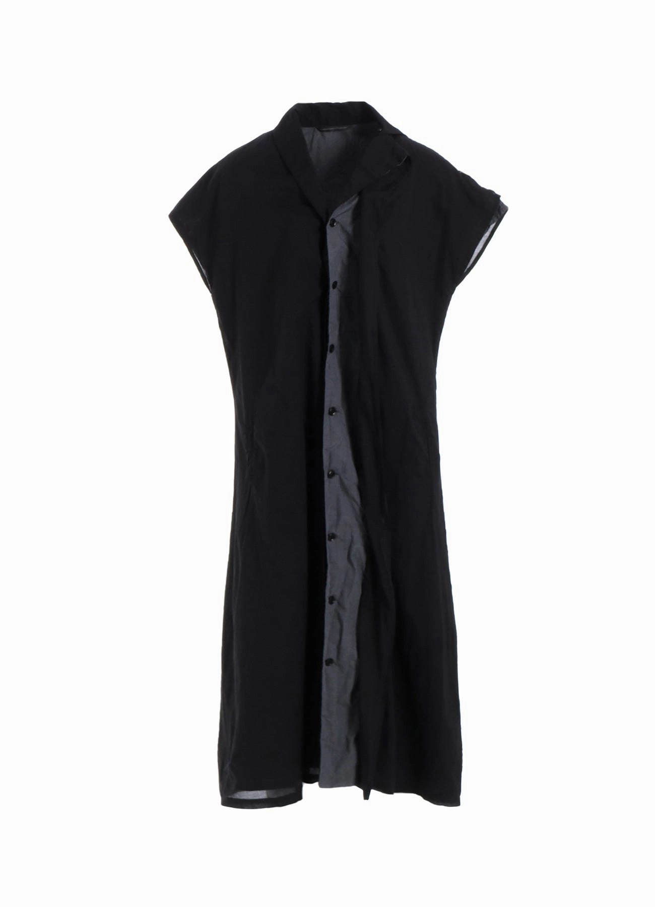 Minimalist-Style Casual Vibes COTTON LAWN GARMENT DYE FRENCH SLEEVE DRESS