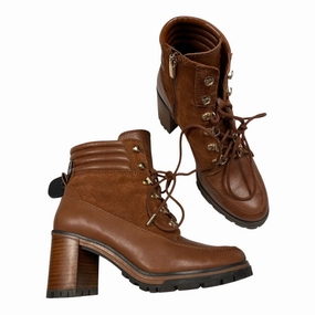 Multi Surface Boots Ankle Heels By Vince Camuto In Brown, Size:8