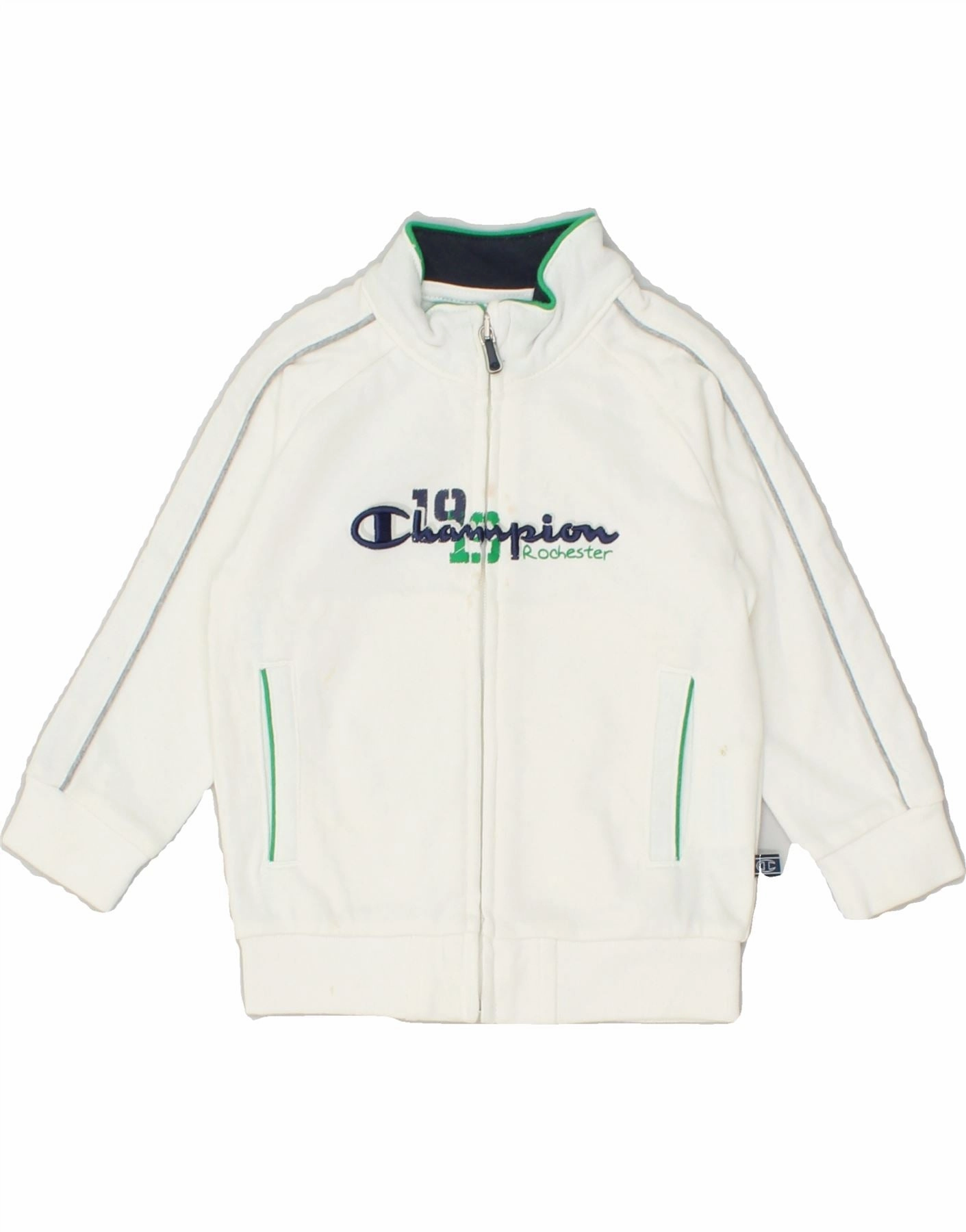 CHAMPION Baby Boys Graphic Tracksuit Top Jacket 9-12 Months Small White Contemporary Fit