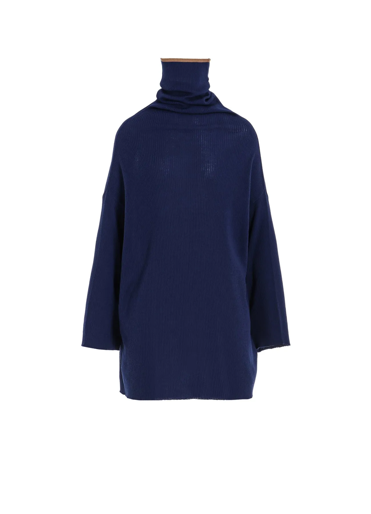 Y's ?? JOHN SMEDLEY BOTTLE NECK RIBBED KNIT Reinforced Hems
