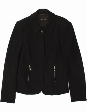 Non Restrictive Cut Chic Office Style ESCADA Womens Blazer Jacket EU 38 Medium Black New Wool