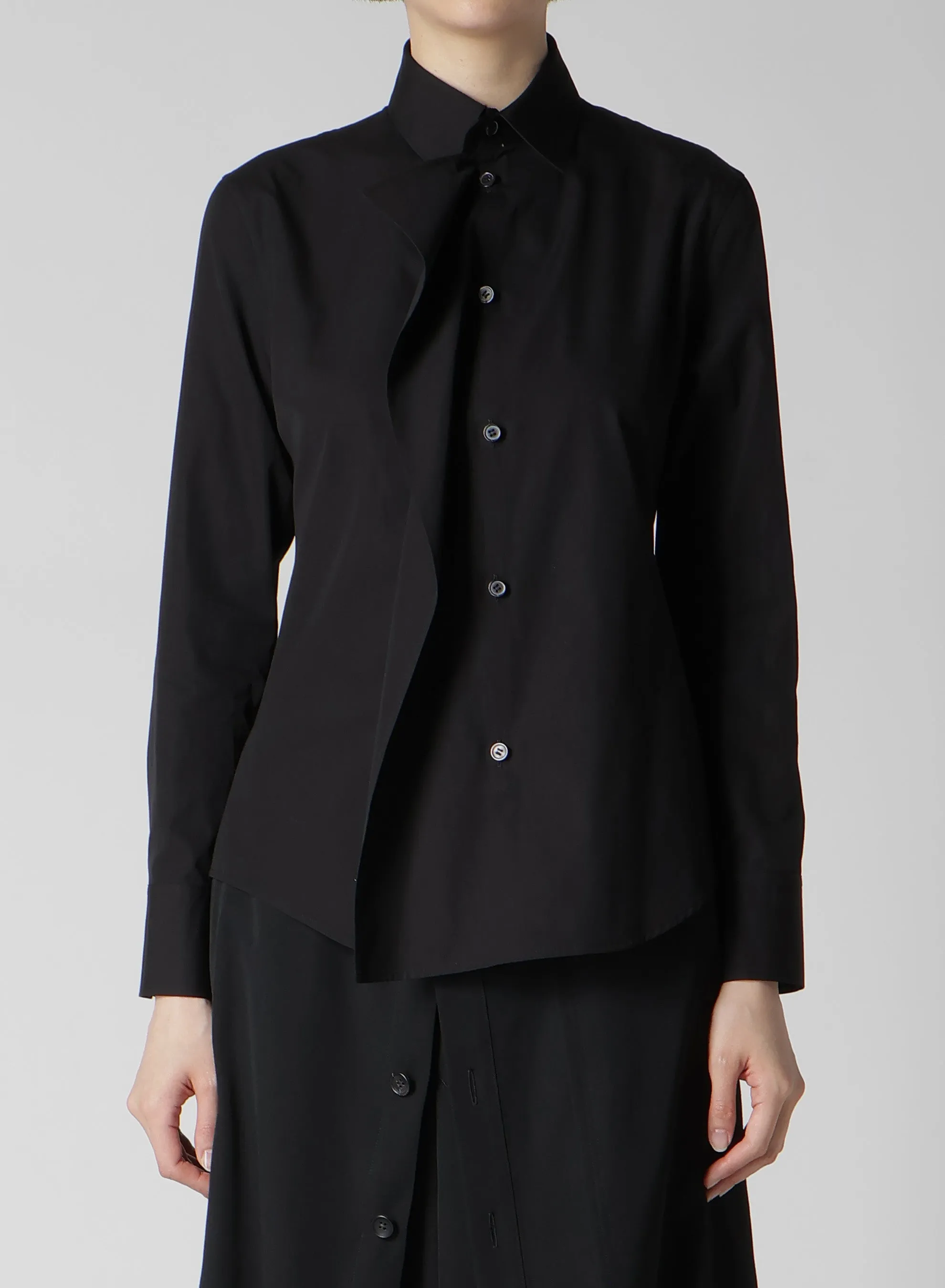 P?100/2 BROAD RUFFLE DETAIL SHIRT Year-Round Wear High Density Weave