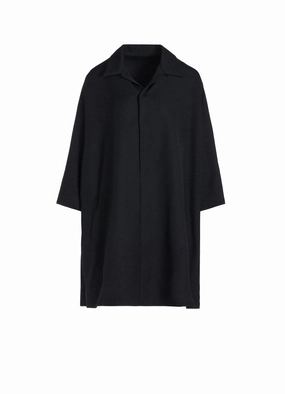 2/60 WOOL GABARDINE OPEN COLLAR DOLMAN SLV DRESS Simple Style