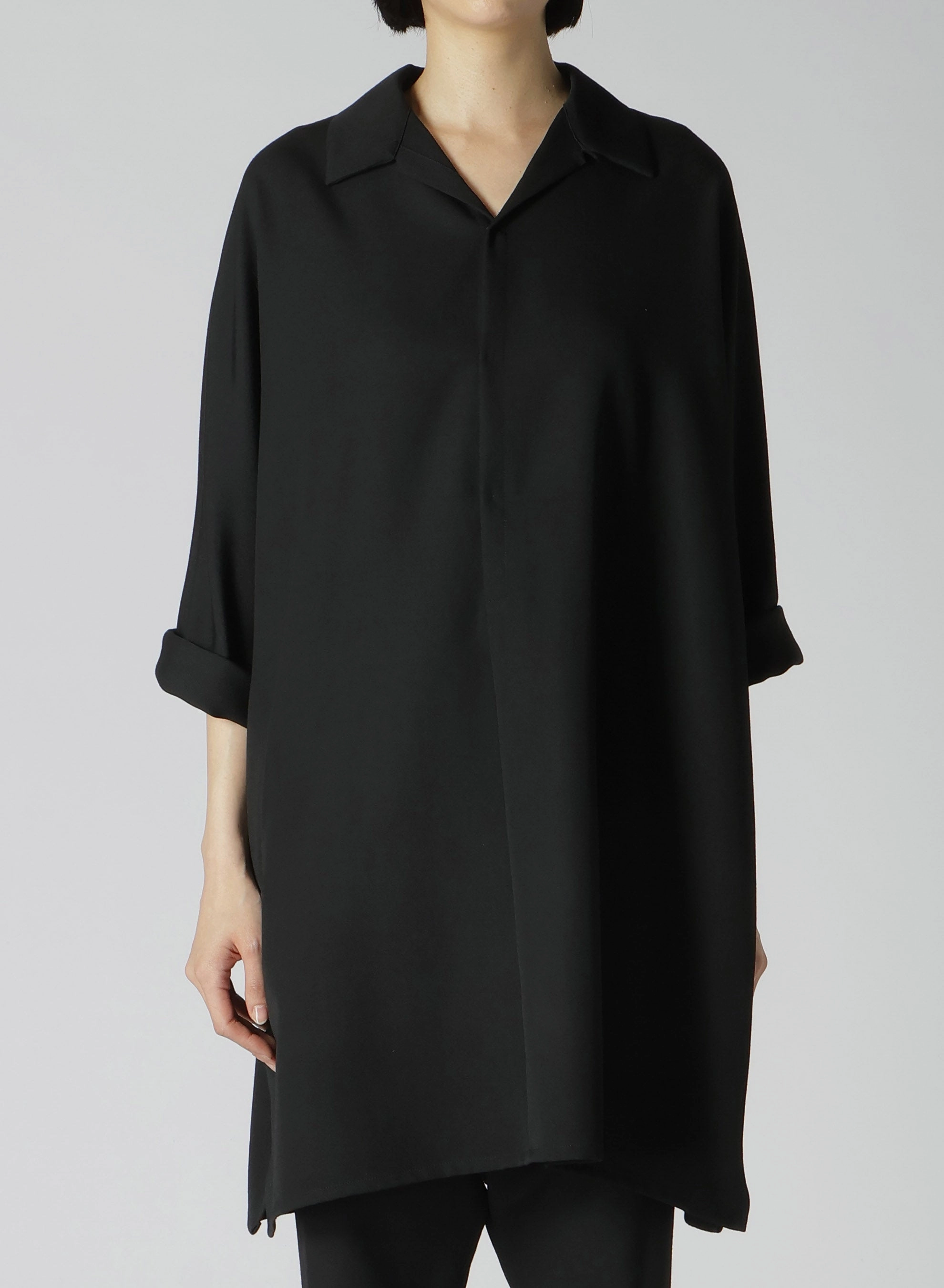 Pose Sweet 2/60 WOOL GABARDINE OPEN COLLAR DOLMAN SLV DRESS