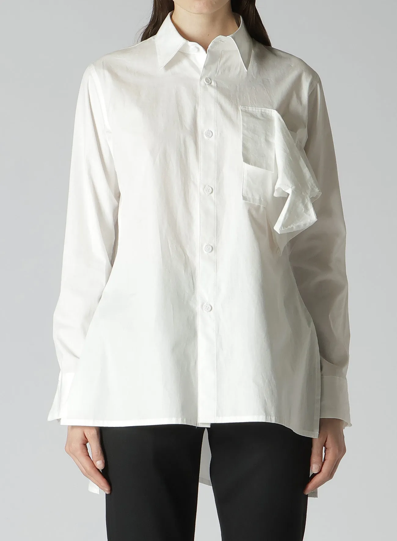 fade resistant color COTTON BROAD R BOX DETAIL BLOUSE