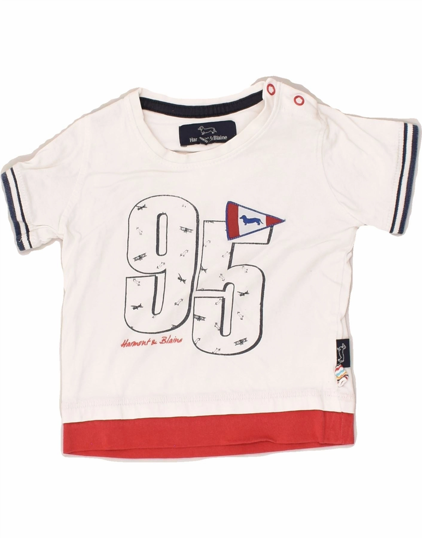 HARMONT & BLAINE Baby Boys Graphic T-Shirt Top 9-12 Months White Urban Edge