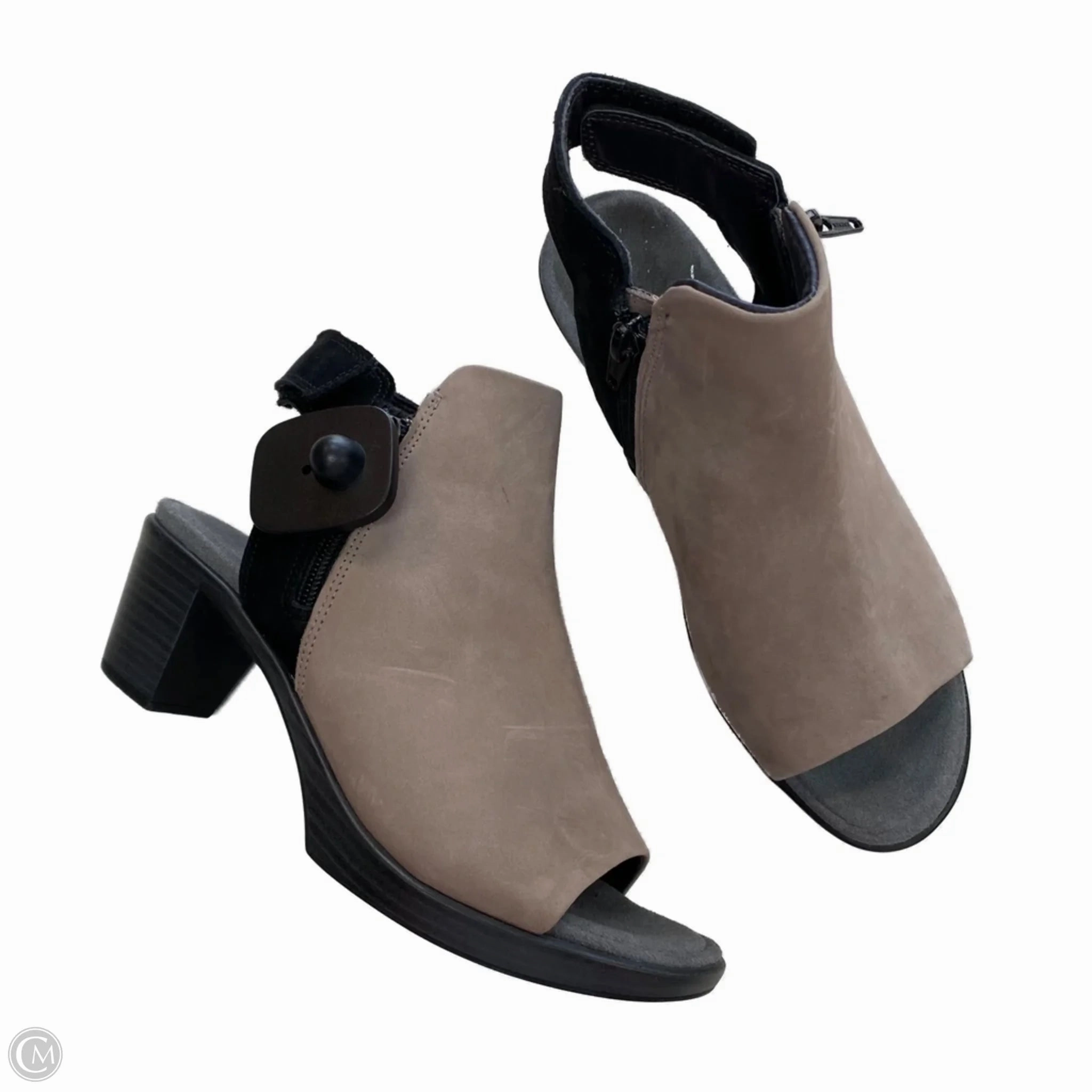 Relax Comfort Fit Thermoplastic Durable Frame Sandals Heels Block By Naot In Grey, Size: 6.5