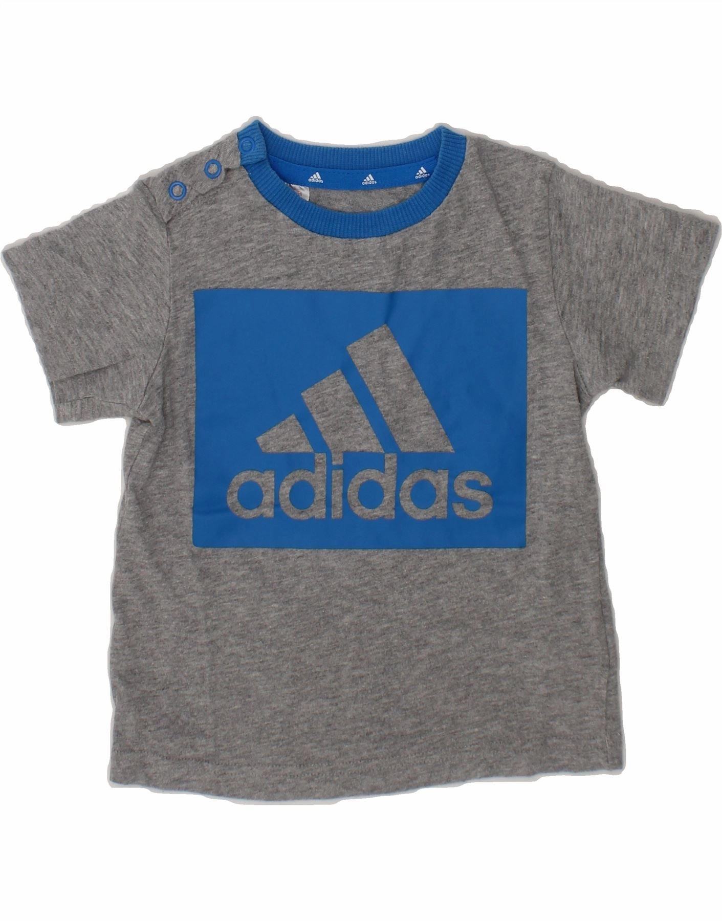 Chambray Fabric ADIDAS Baby Boys Graphic T-Shirt Top 9-12 Months Grey
