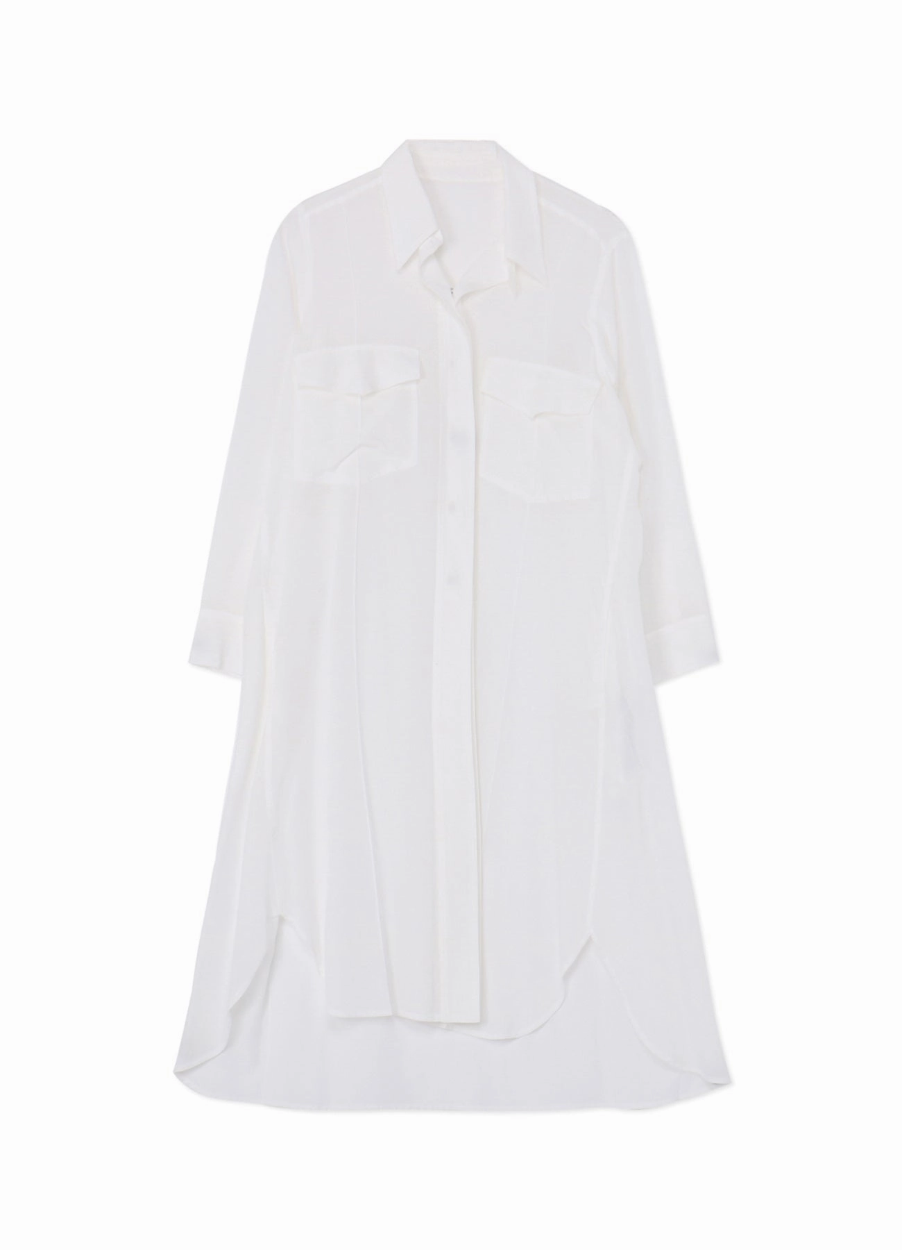 Rhinestone-Detail CELLULOSE POPLIN WORK SHIRT LONG DRESS