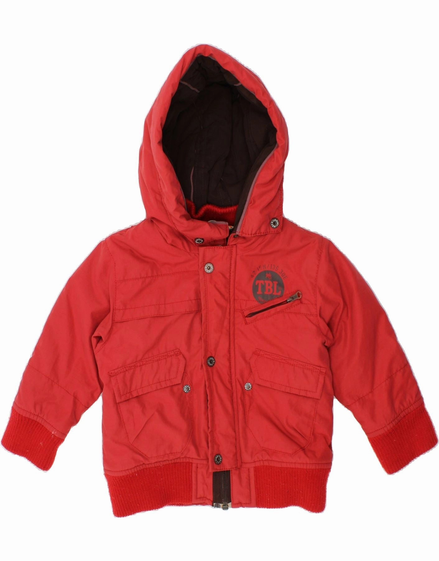 Hooded style TIMBERLAND Baby Boys Hooded Windbreaker Jacket 9-12 Months Red Polyamide
