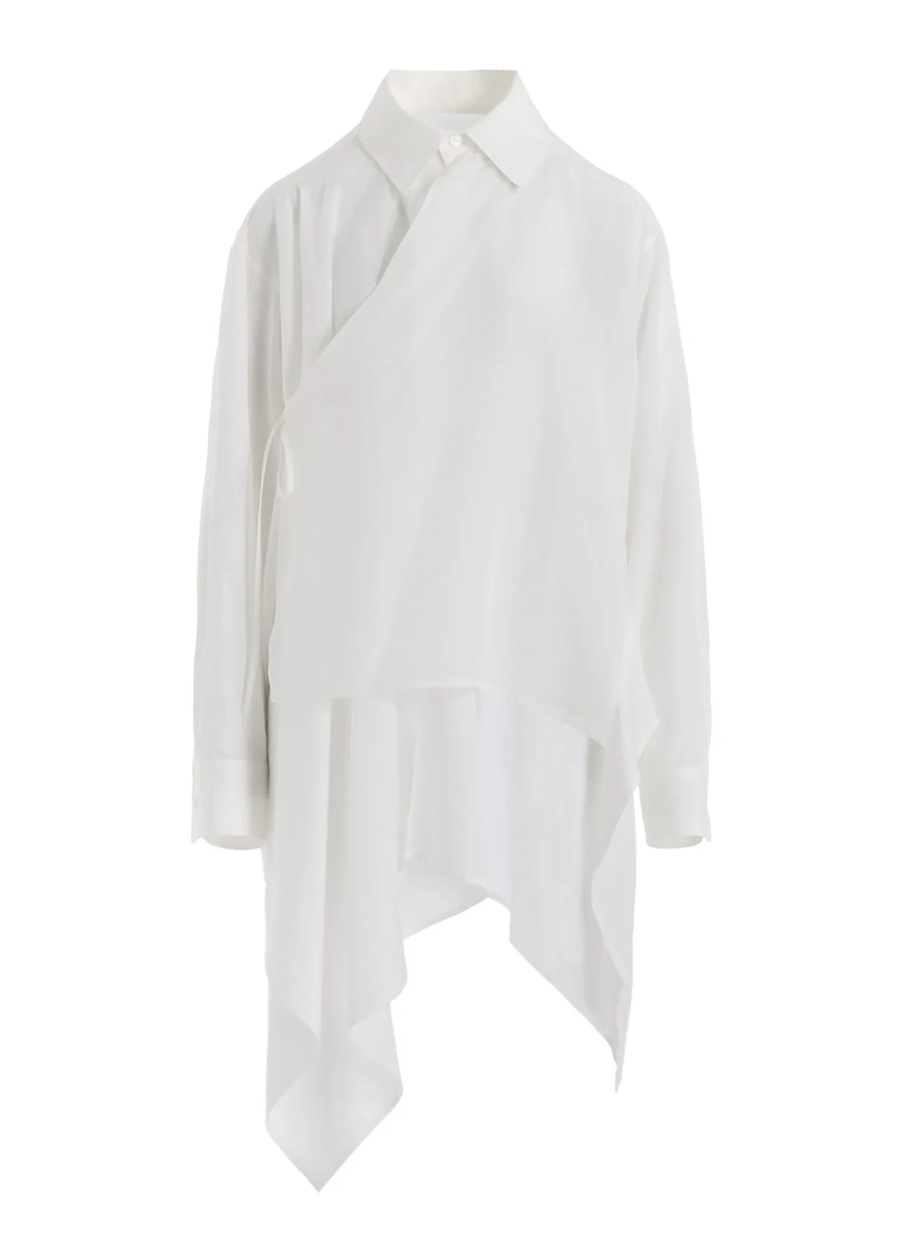 CELLULOSE LONG ASYMMETRY BLOUSE Thermoregulating Fabric Versatile Style