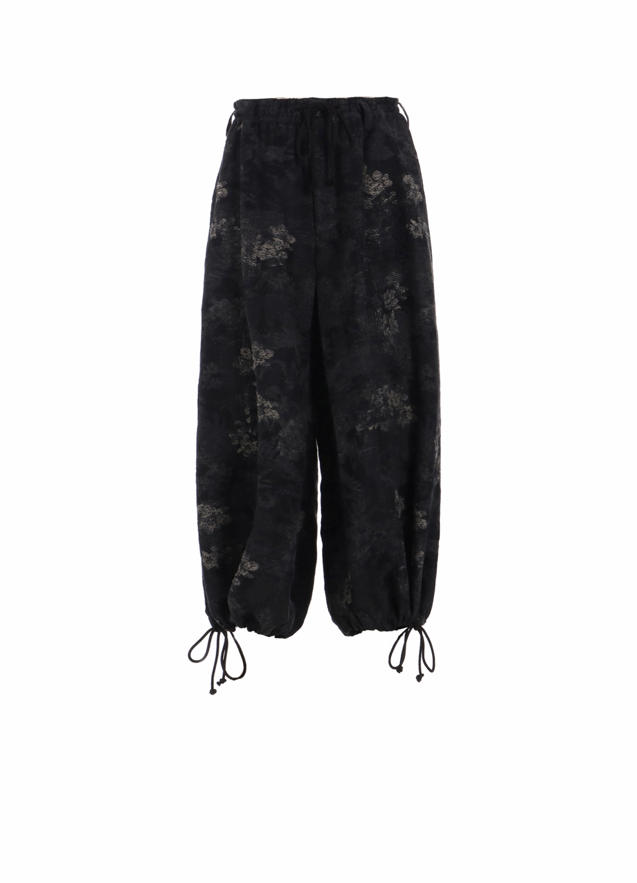 FADED FLORAL JACQUARD HAKAMA BALLOON PANTS Easy Care Fabric