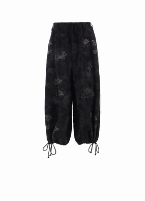 FADED FLORAL JACQUARD HAKAMA BALLOON PANTS Easy Care Fabric