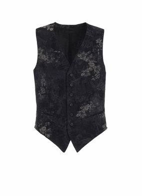 Back Ventilation Design FADED FLORAL JACQUARD VEST