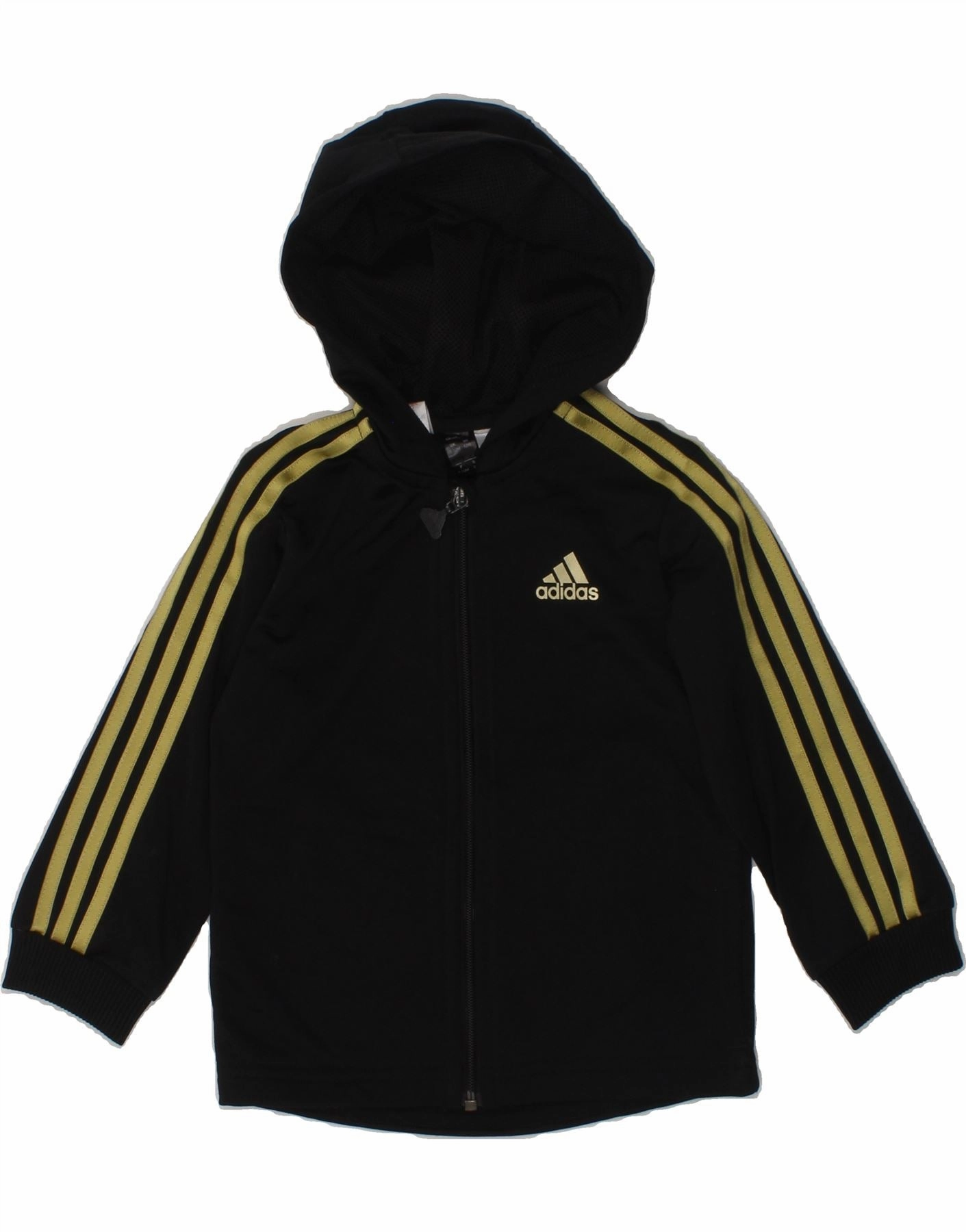 ADIDAS Baby Girls Zip Hoodie Sweater 9-12 Months Black Polyester Odor Control Technology