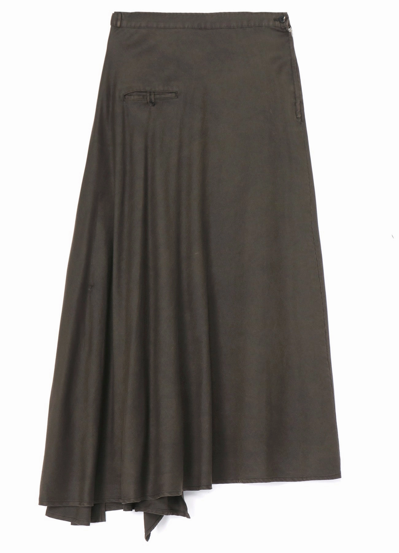 TENCEL PIGMENT DYEING PIPING POCKET UNBALANCE SKIRT Petite-Size