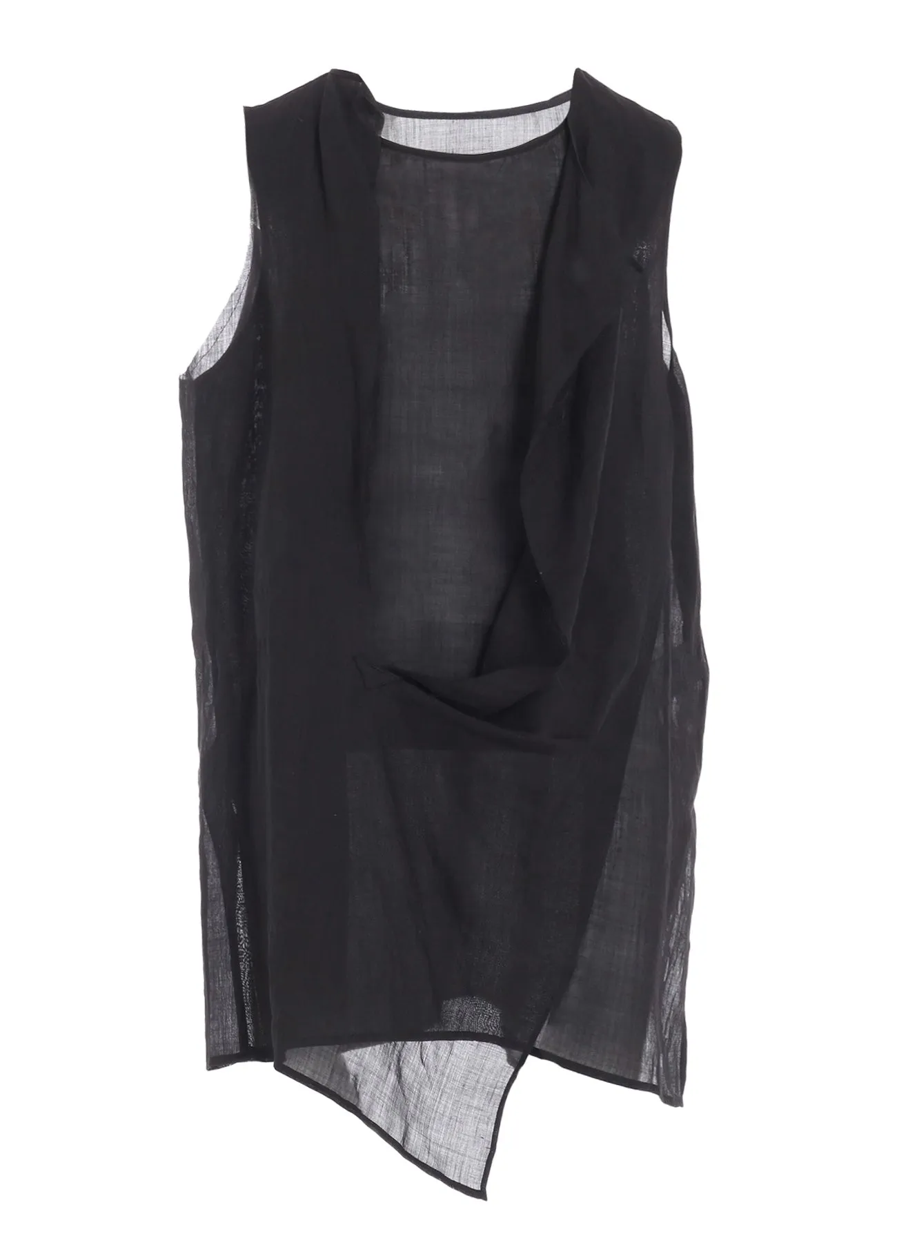 Glossy Texture Hypoallergenic Lining RAMIE LAWN DOUBLE FRONT DRAPE SHIRT