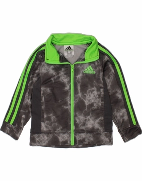 ADIDAS Baby Boys Tracksuit Top Jacket 18-24 Months Grey Tie Dye Polyester Foldable Collar