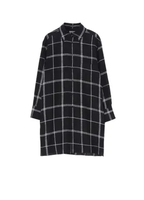 ??PIECE UNIQUE/AOYAMA??SIMPLE PLAID BLACK DESIGNED BLOUSE Moisture Wicking Layer