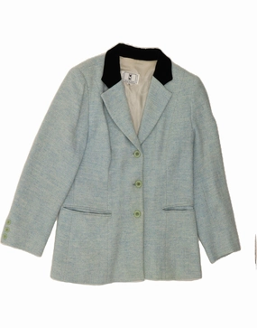 Timeless Fit OLIVER BY VALENTINO Womens Blazer Jacket IT 46 Large Blue Herringbone
