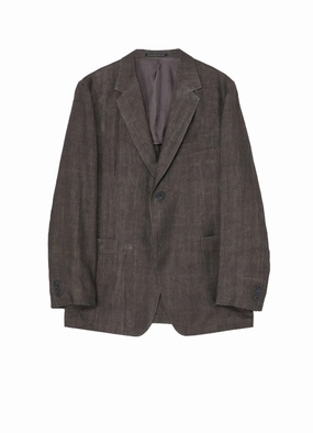 INK DYED TWILL OUT POCKET JACKET Full Zip Closure