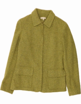KOOKAI Womens Blazer Jacket EU 40 Medium Green Herringbone Wool Contemporary Comfort
