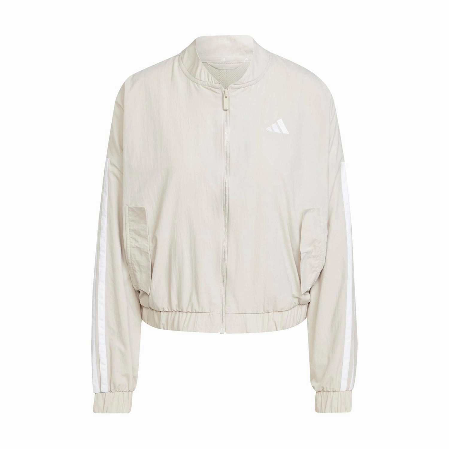 Smooth Zipper Action Essentials 3-Stripe Woven Bomber Jacket - Womens