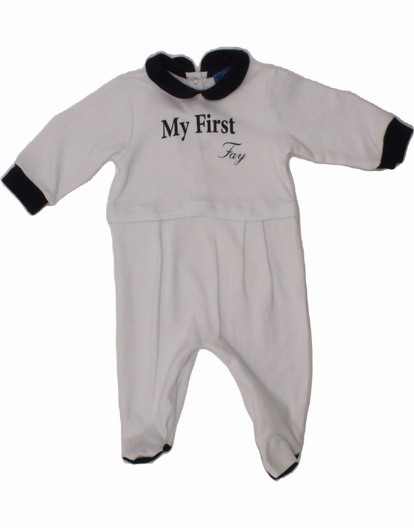 FAY Baby Boys Graphic Long Sleeve Jumpsuit 0-3 Months  White Weekend Hot