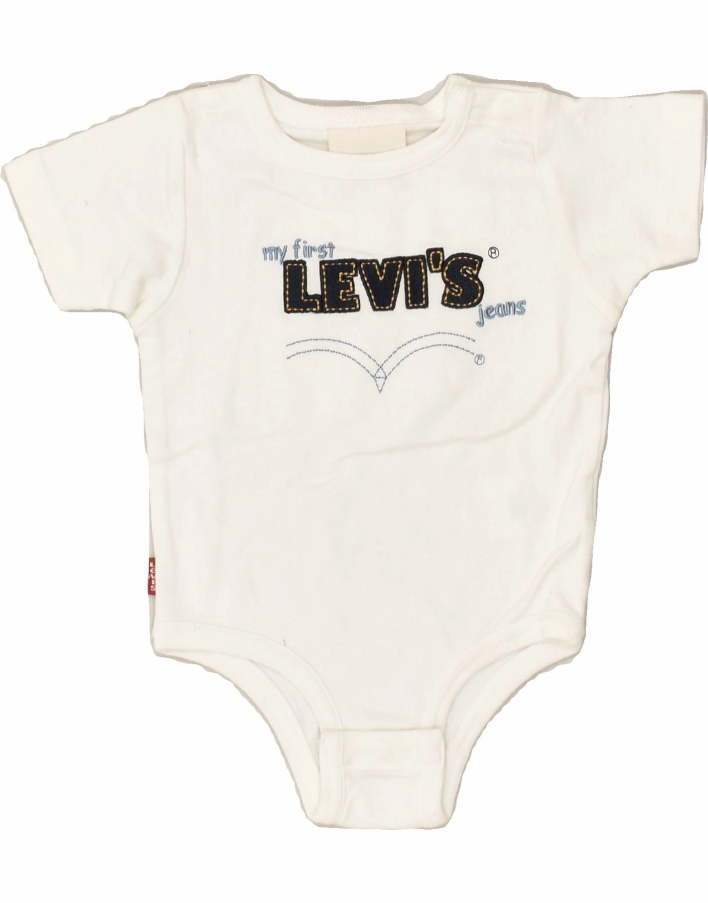 LEVI'S Baby Boys Graphic Bodysuit 3-6 Months White Cotton Durable Festival Versatile Everyday